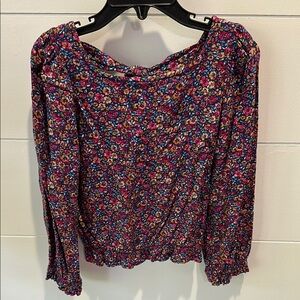 Carter's Red and Blue Ruffled 3/4 Sleeve Blouse